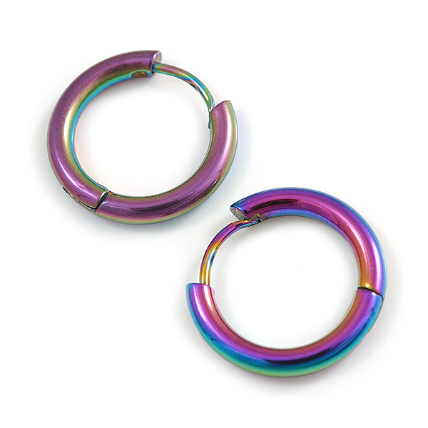 Rainbow Stainless Steel Hoop Earrings