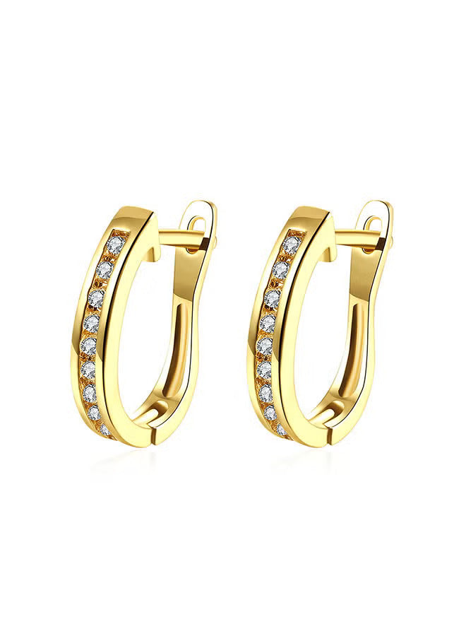 Elegant Gold Hoop Earrings with Sparkling Crystals