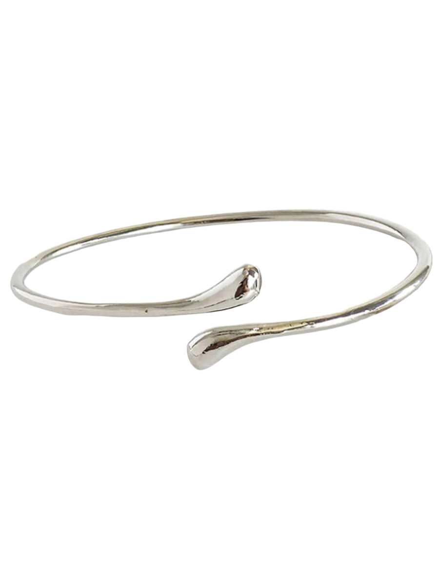 Silver bracelet on a white background